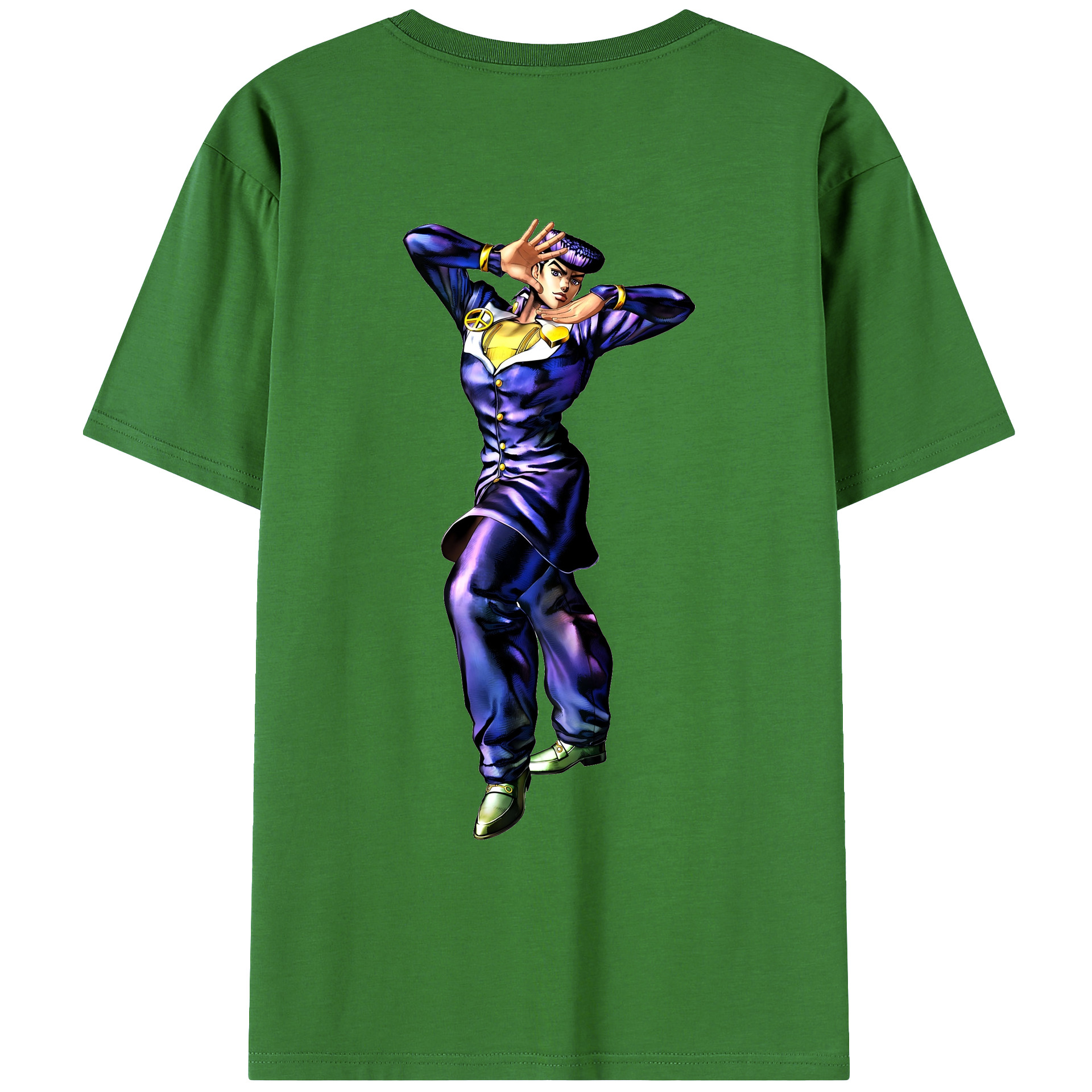 （画像用） ジョジョの奇妙な冒険 ひがしかた じょうすけ JoJo's Bizarre Adventure Higashikata Josuke レディース半袖Tシャツ(バックプリント)